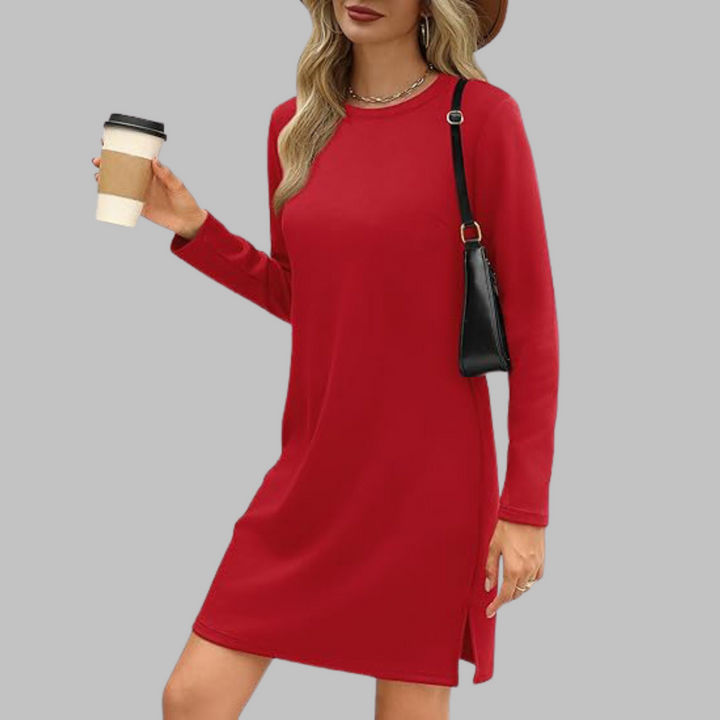 Alaya™ | Comfortable Long Sleeve Round Neck Dress