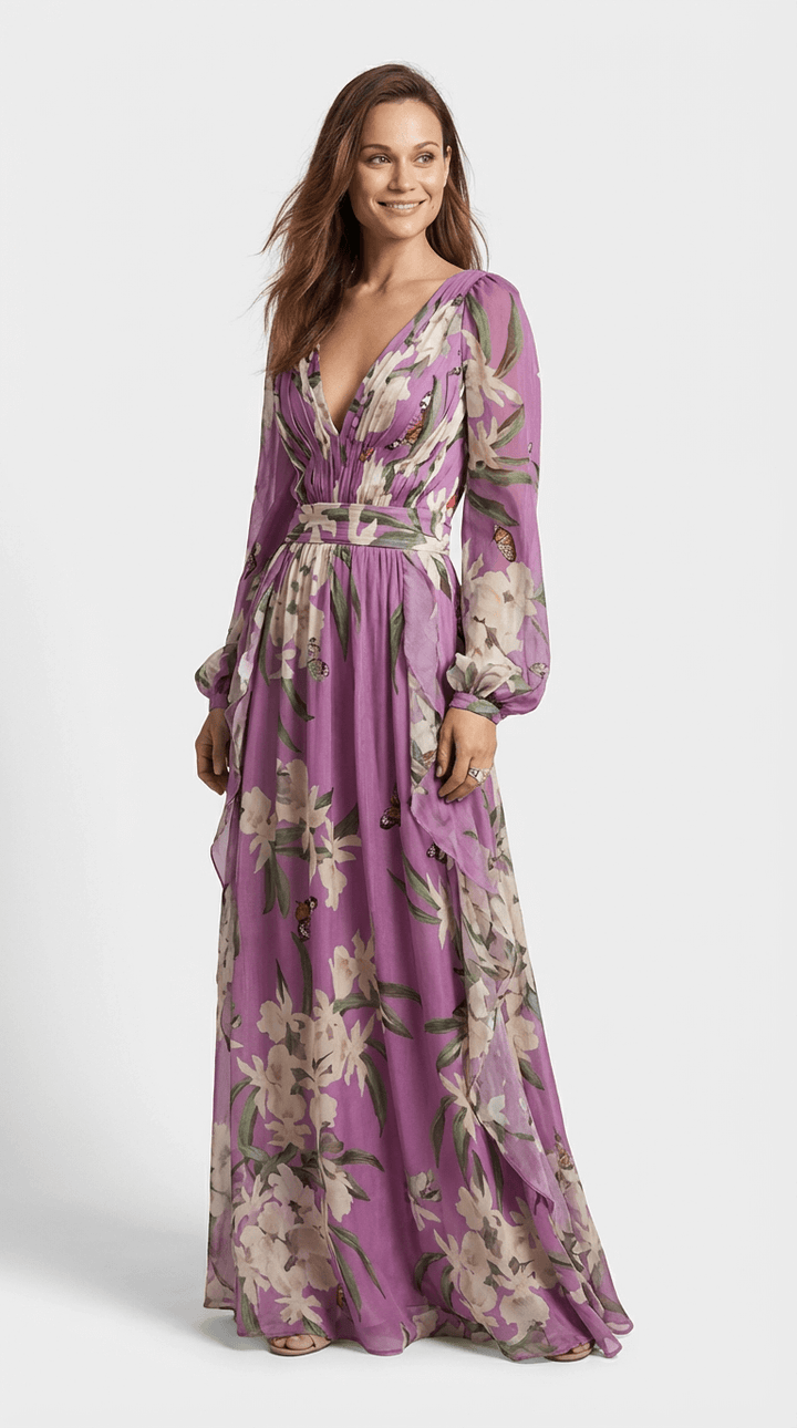 Amelia Long Sleeve Floral Maxi Dress