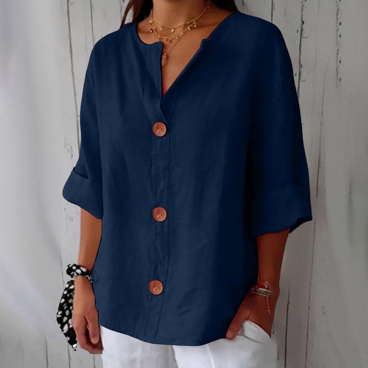 Colette | V-Neck Linen Blend Shirt