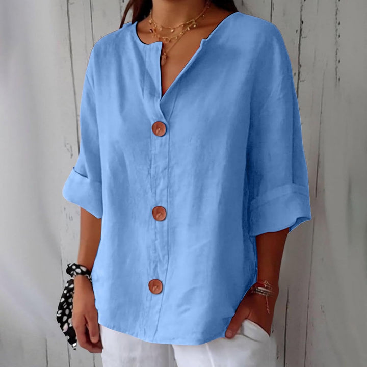 Colette | V-Neck Linen Blend Shirt