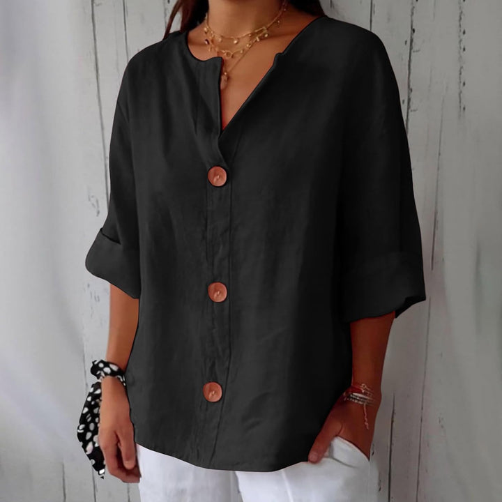Colette | V-Neck Linen Blend Shirt
