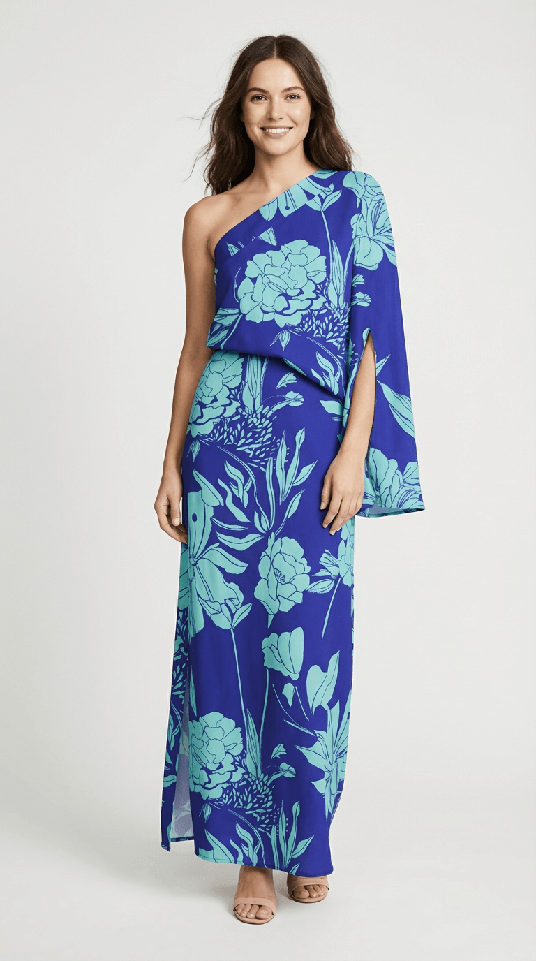Rosie One-Shoulder Printed Maxi Dress
