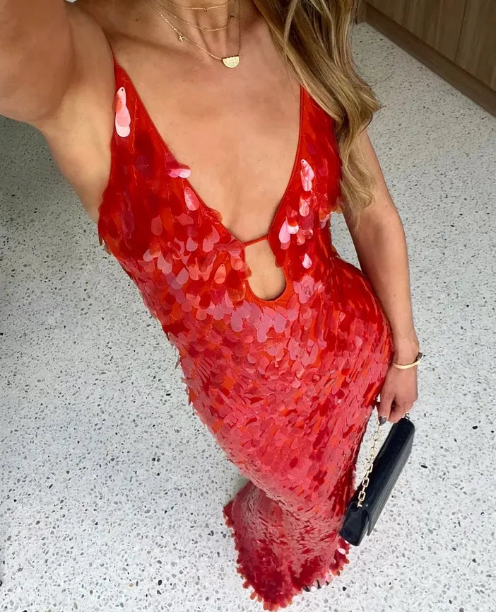 Holly™ | Women's Wedding Guest Sequin Backless Dress
