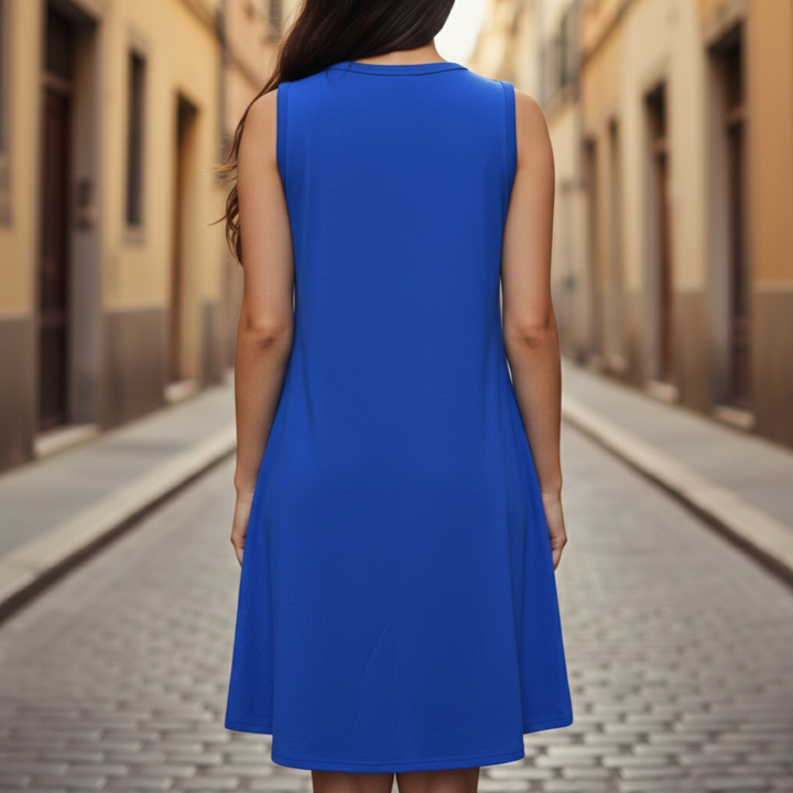 Tank Dress Sleeveless Crew Neck A Line Women
