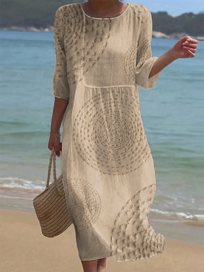 Embroidered casual women's dress.