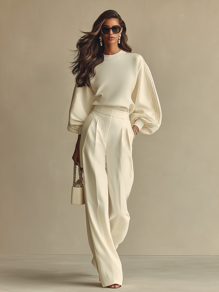 Ivy | Ivory Textured Set Ribbed