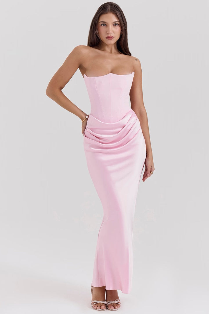 Camille™ | Women's Wedding Guest Lace Strapless Dress Evening