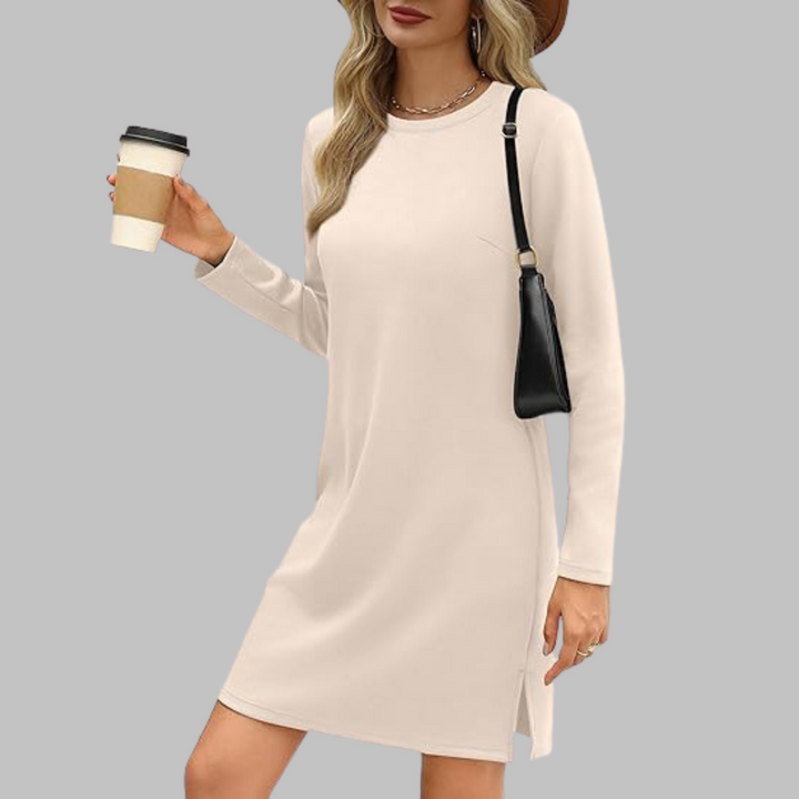 Alaya™ | Comfortable Long Sleeve Round Neck Dress