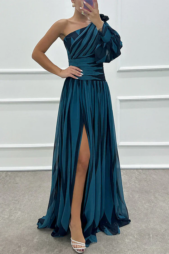 Cordelia™ | Women's Wedding Guest One Shoulder Asymmetric Maxi Dress
