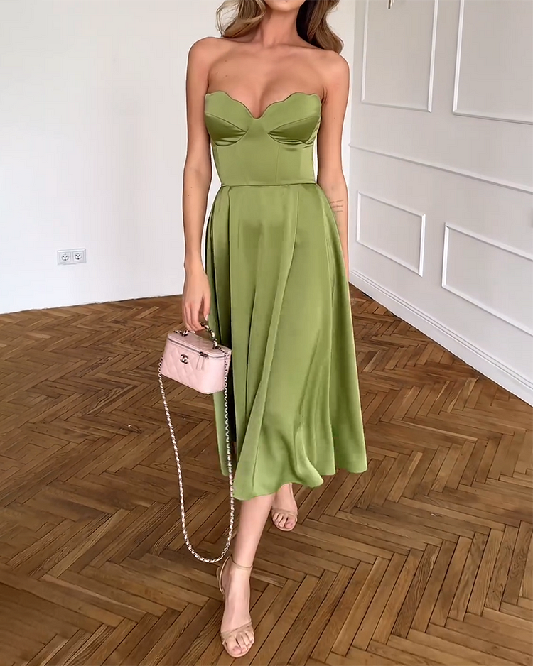 Zoe | Strapless Midi Dress