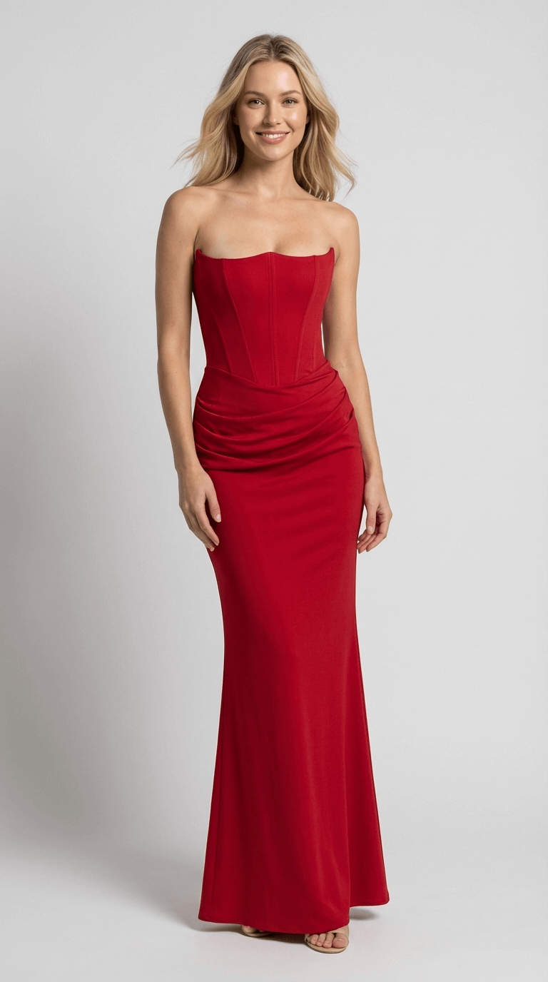 Viala Long Strapless Dress