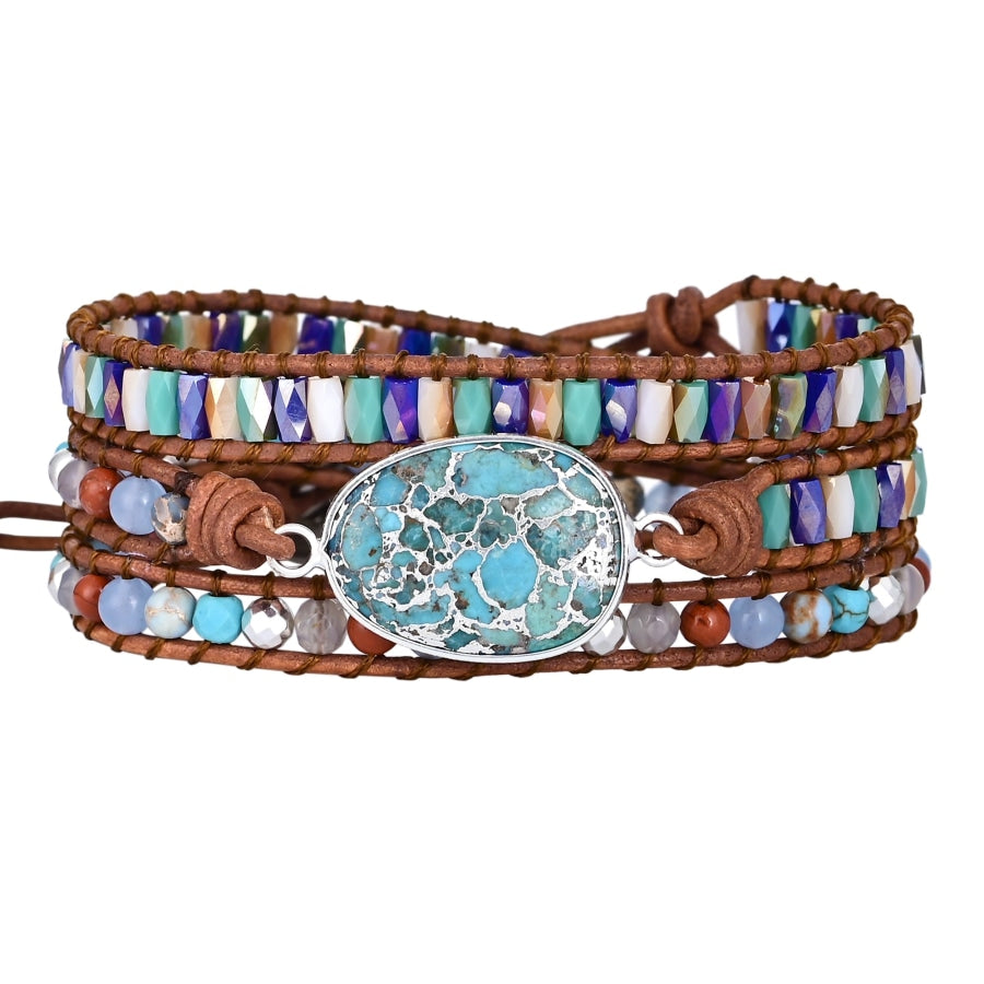 Brooke | Turquoise & Jasper Silver Wrap