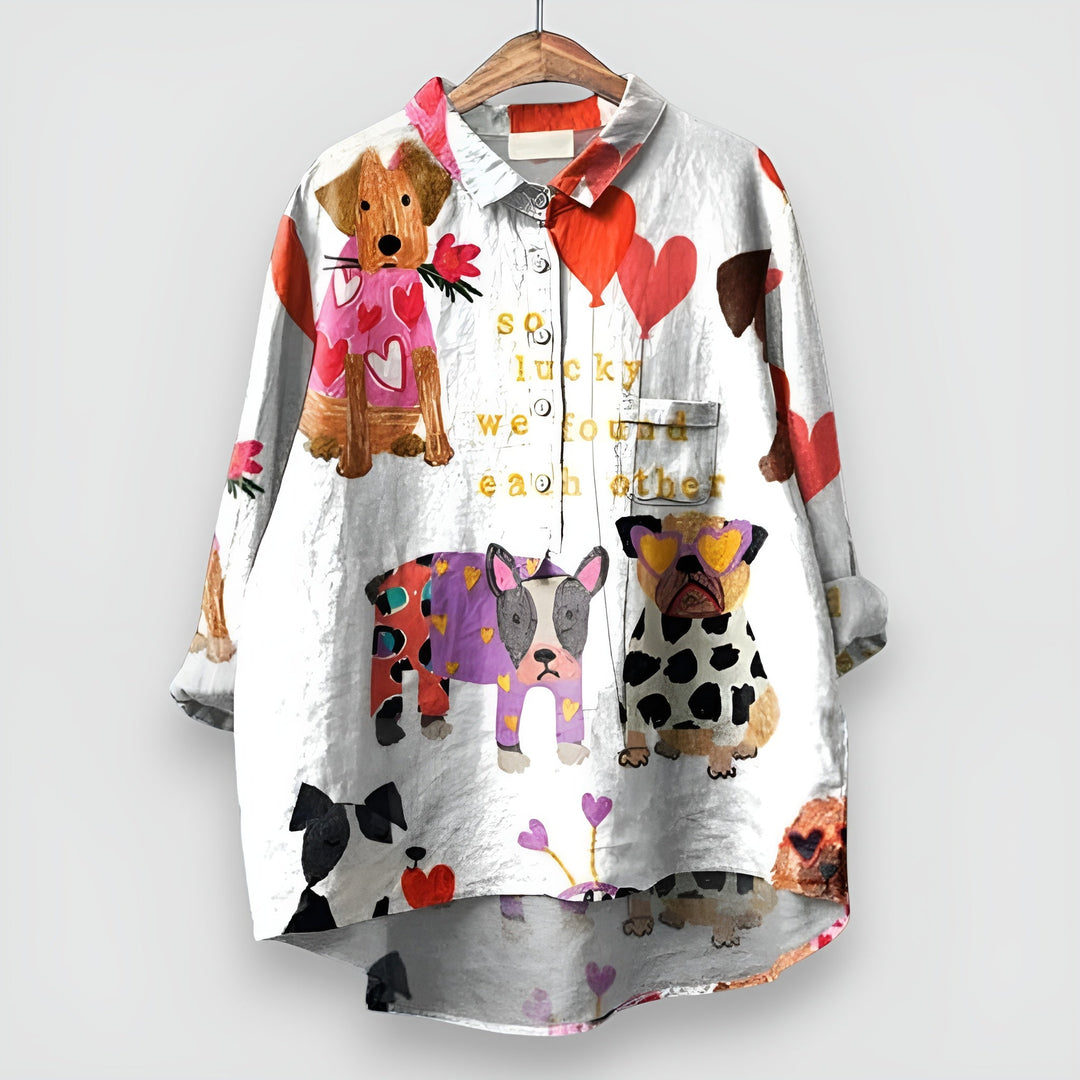 Georgie™ | Women's Shirt with Dog Print