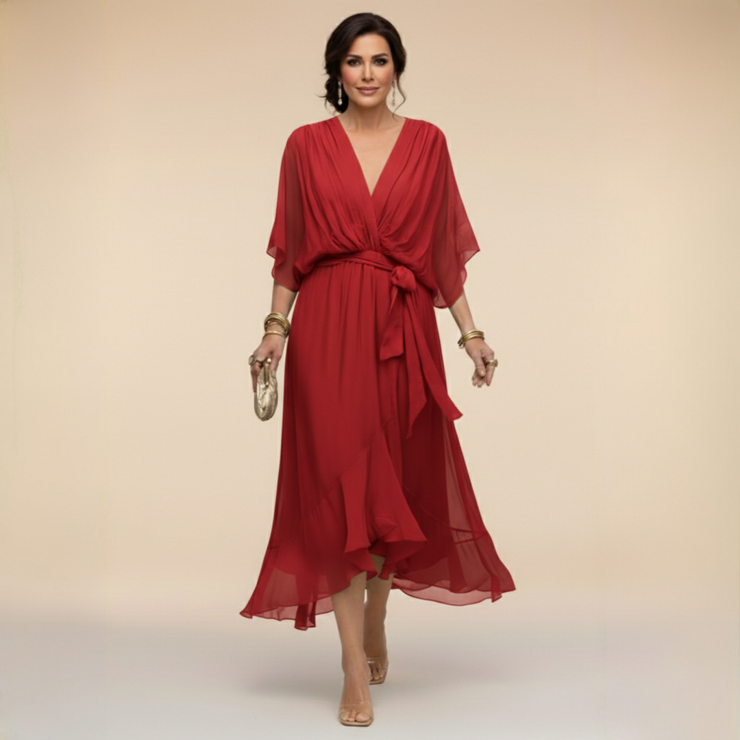 Monica | Chiffon V-Neck Maxi Dress