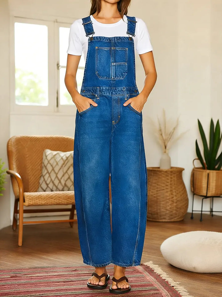 Nora | Denim Dungaree Jumpsuit with Pockets