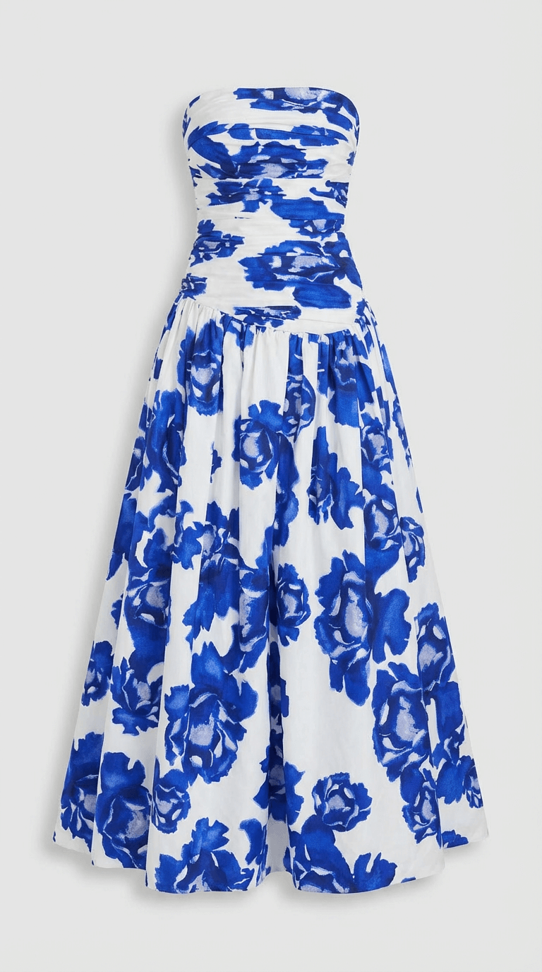 Fiona Strapless Floral Maxi Dress