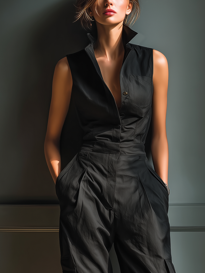 Jessica | Black Cotton Linen Blend