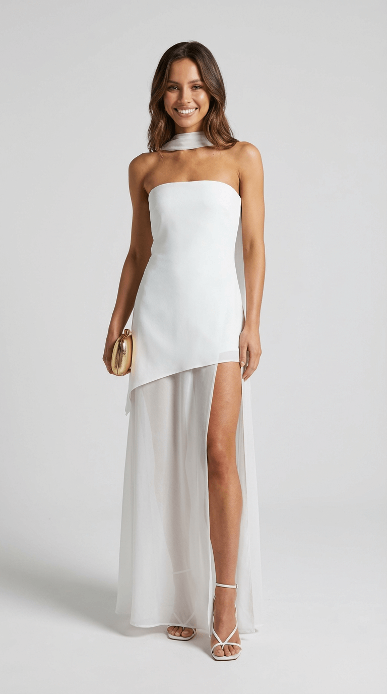 Kayla Strapless Maxi Dress with High Slit