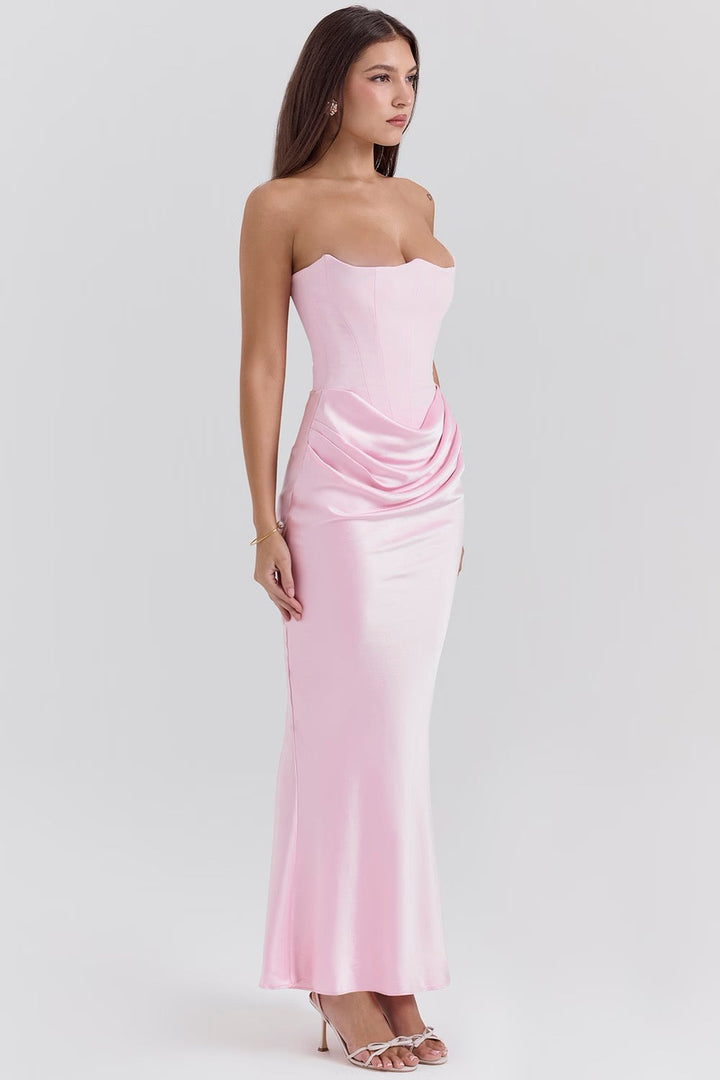 Camille™ | Women's Wedding Guest Lace Strapless Dress Evening