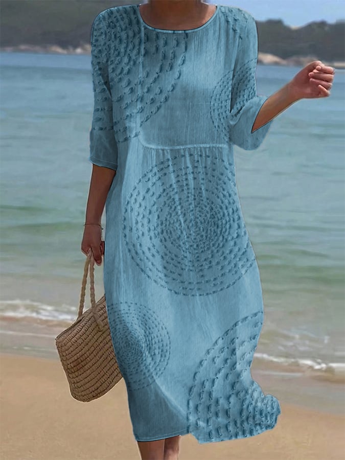 Embroidered casual women's dress.