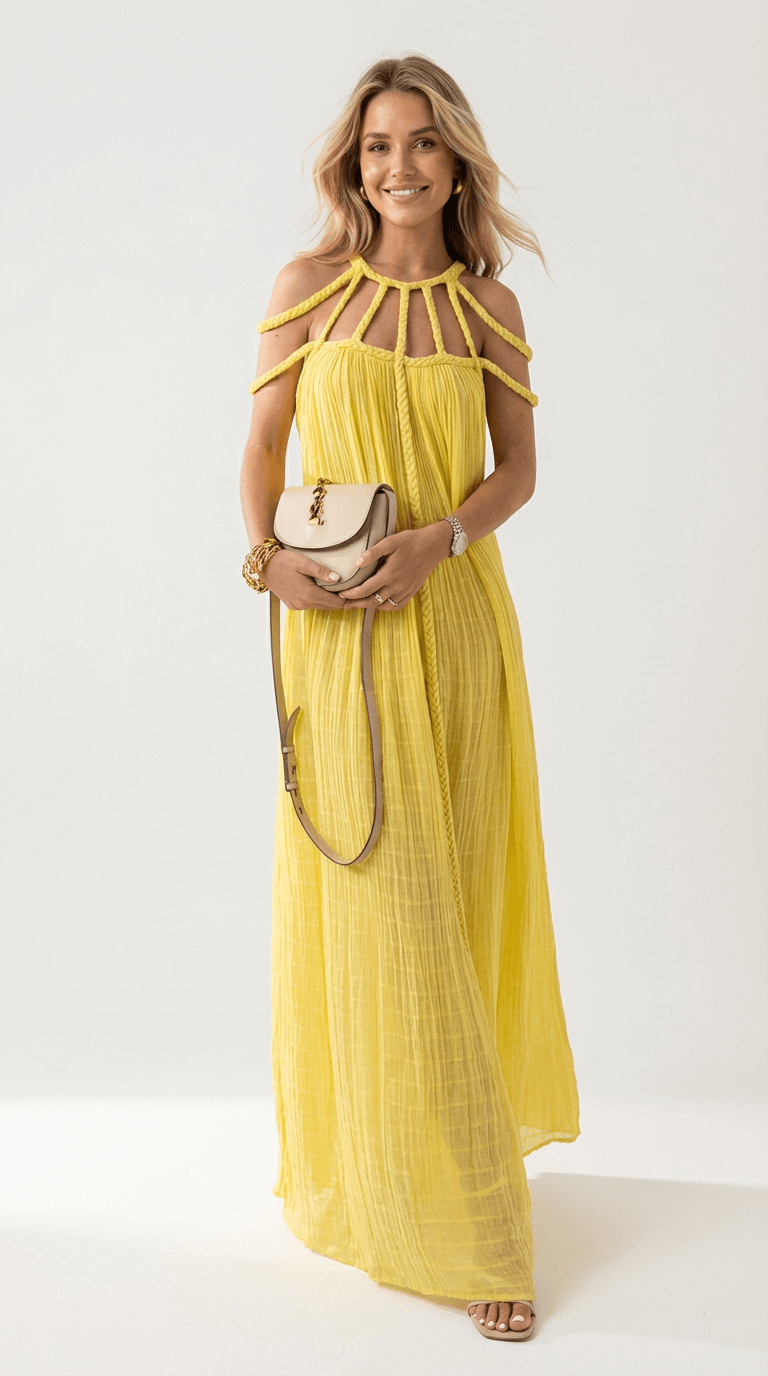Aria Long Linen Dress