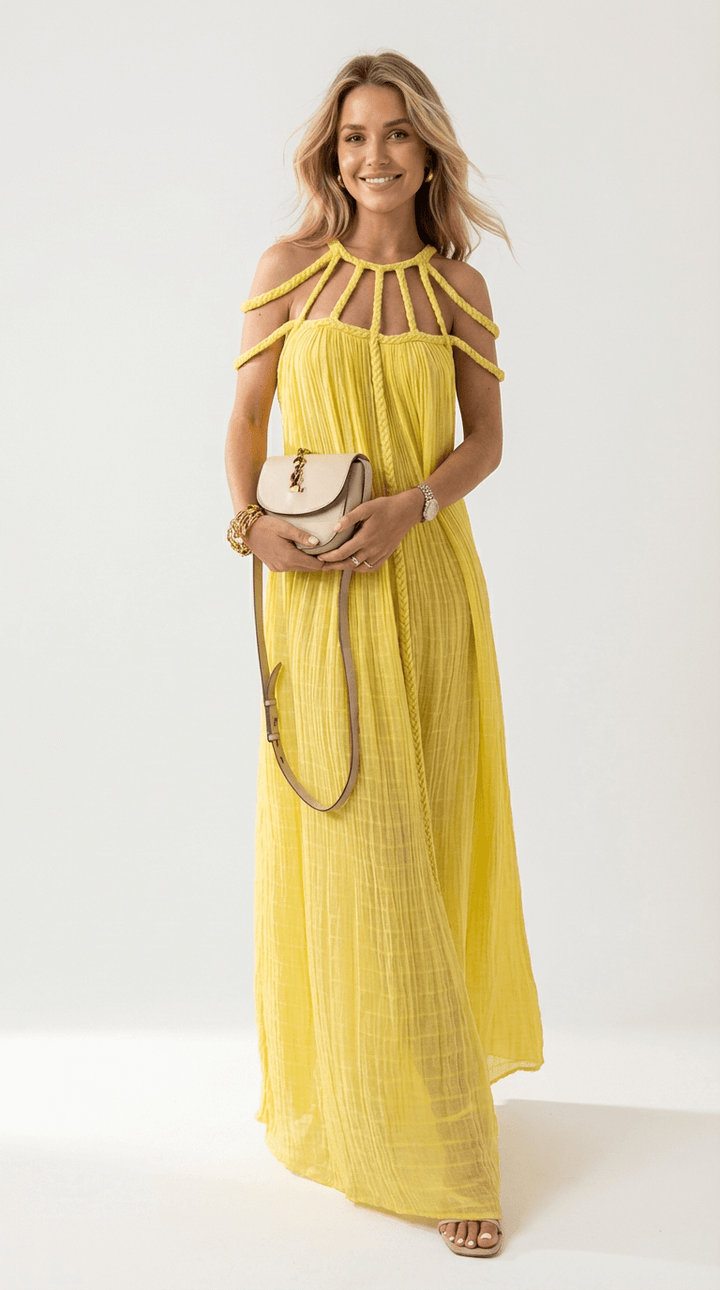 Aria Long Linen Dress