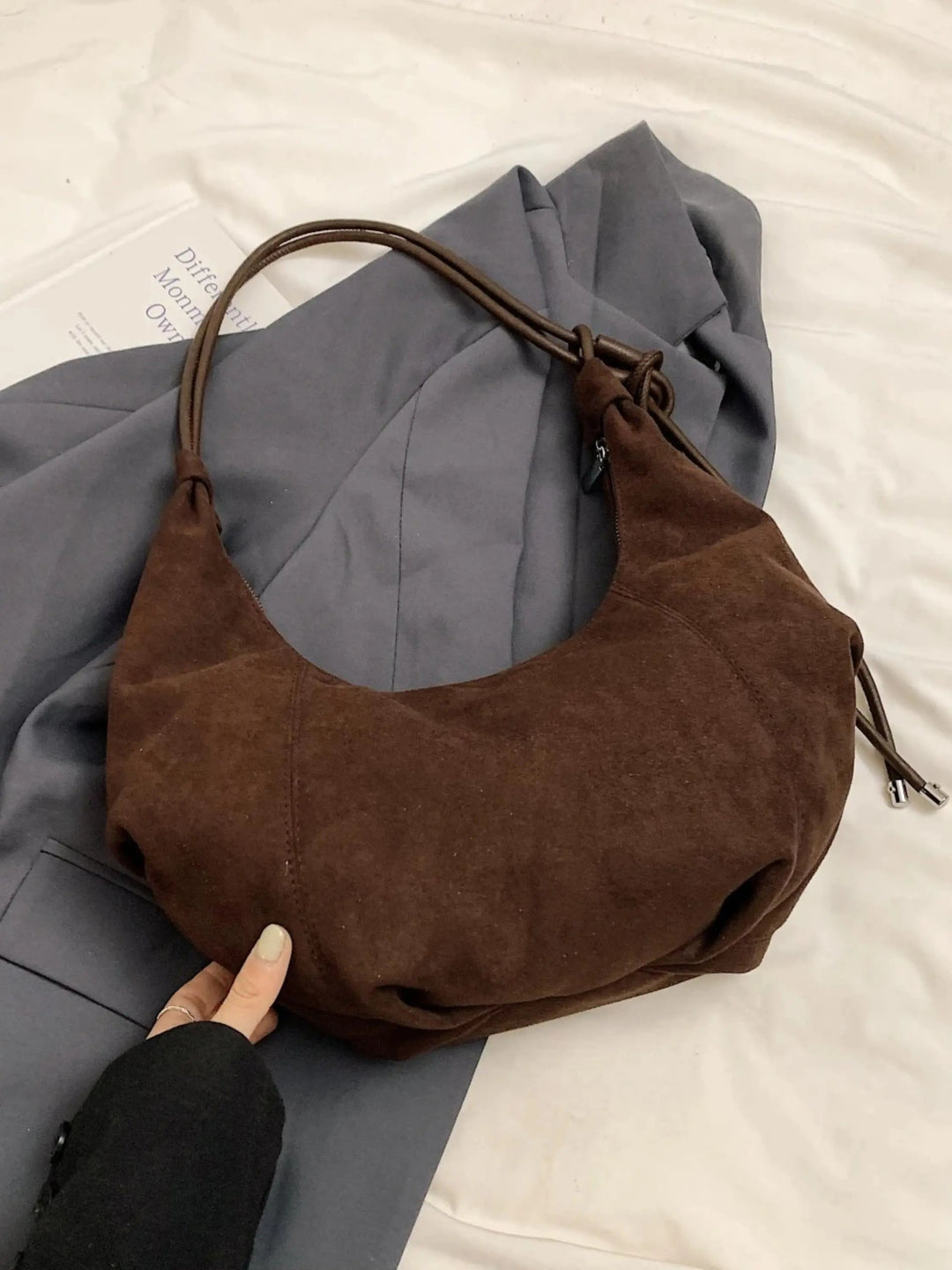 Amalia | Suede Boho-Chic Hobo Bag with Playful Charm