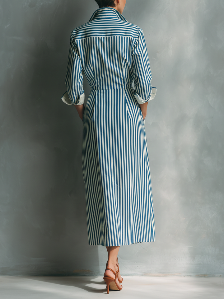 Allegra | Blue White Cotton Blend