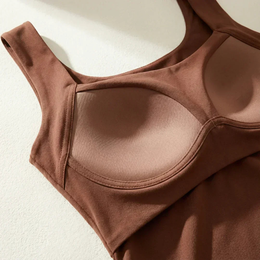 Camille | Olive Green Built-In Bra Tank