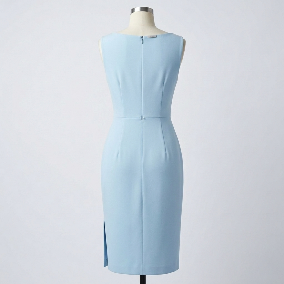 Sleeveless Midi Dress Women Bow Detail Elegant Summer A-Line Dress