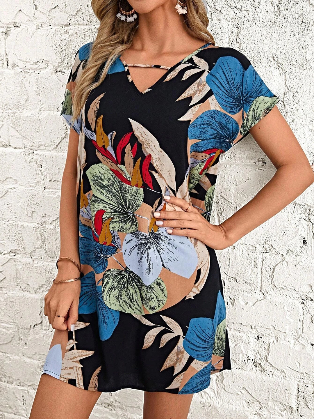 Mireille™ | Tropical Batwing Dress