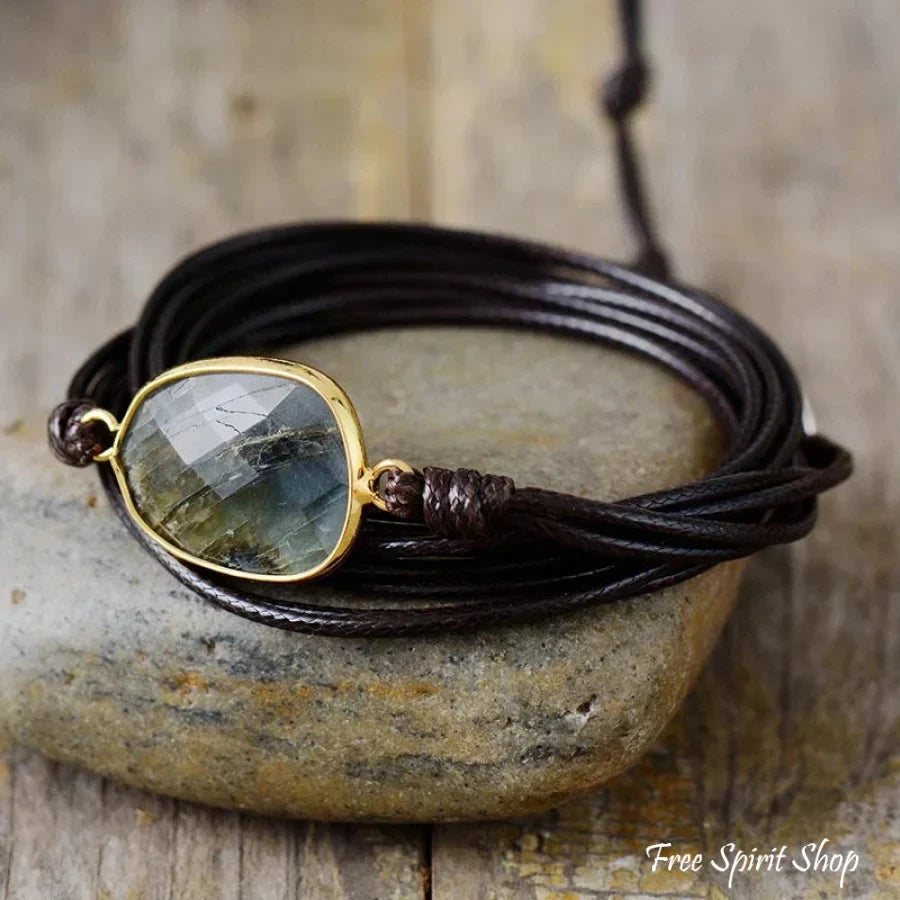 Helen | Handmade Natural Labradorite Gemstone Wrap