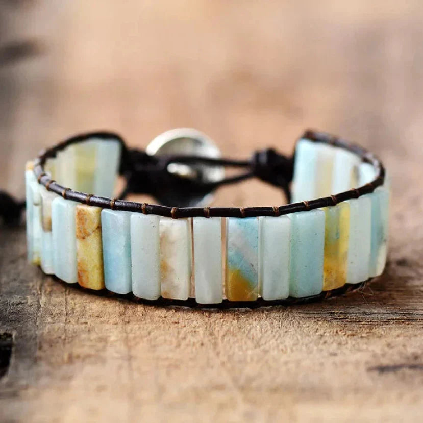 Adriana | Amazonite Stone & Leather Tree