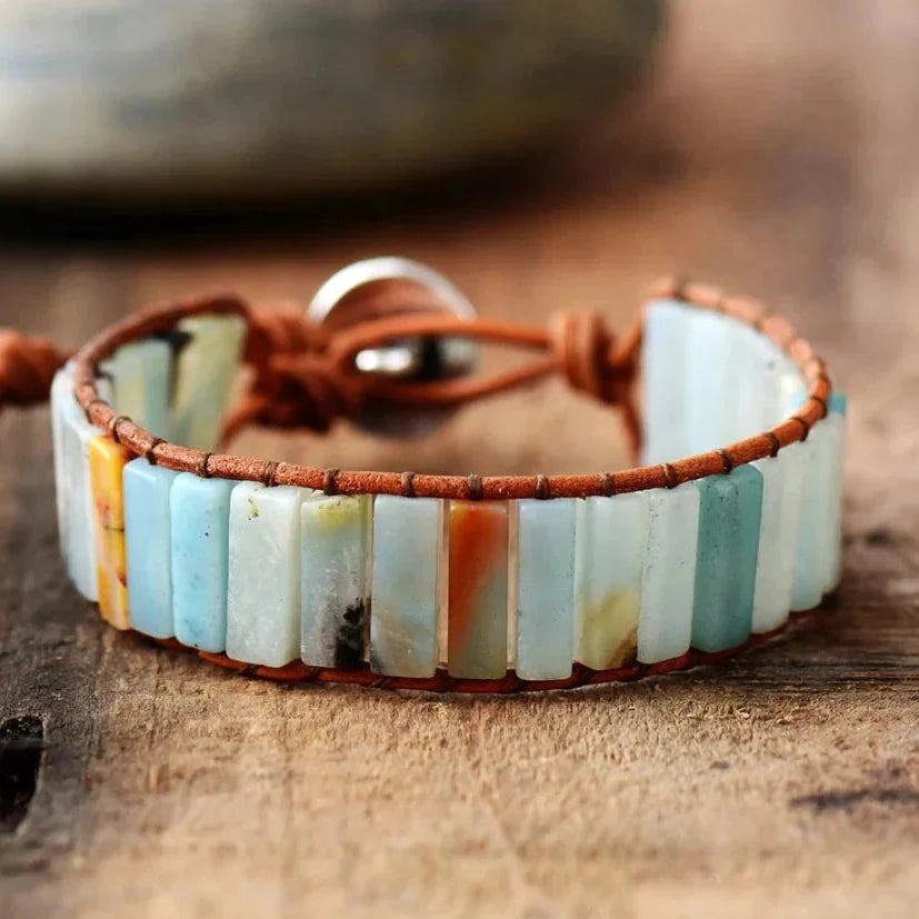 Adriana | Amazonite Stone & Leather Tree