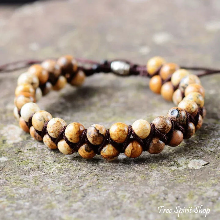 Lily | Handmade Natural Jasper Braided