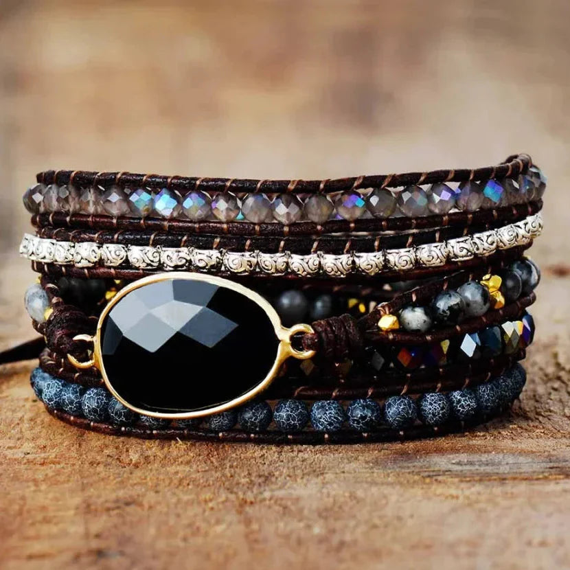 Alana | Black Onyx Beaded Wrap