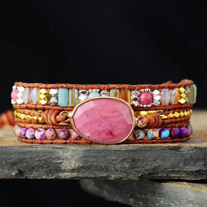 Aileen | Rhodonite & Jasper Wrap