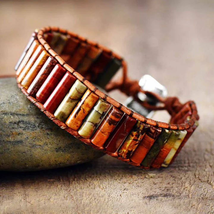 Rita | Handmade Natural Jasper Tube Wrap