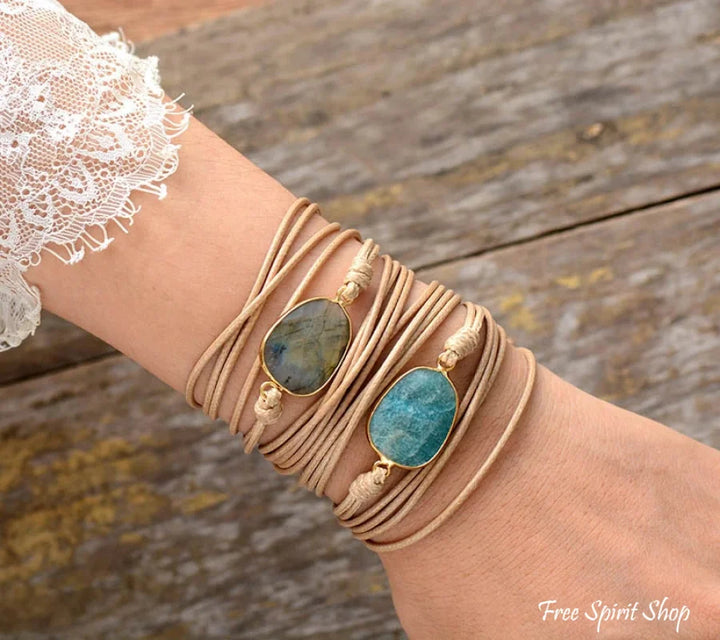 Kelly | Handmade Natural Amazonite Wrap