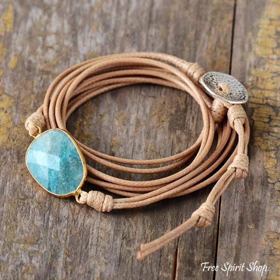Kelly | Handmade Natural Amazonite Wrap