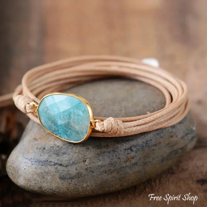 Kelly | Handmade Natural Amazonite Wrap