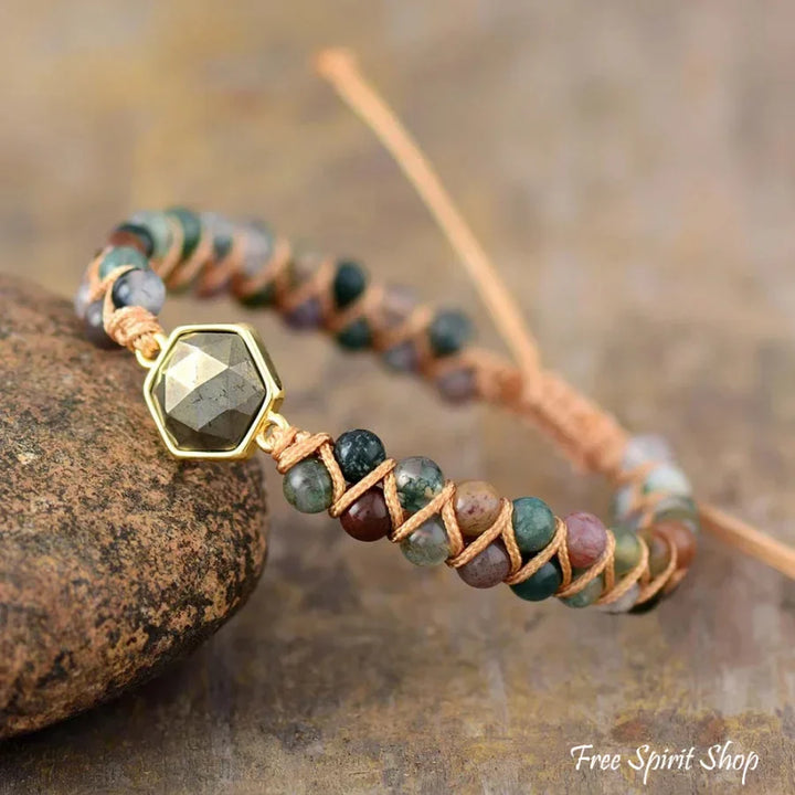 Celia | Indian Agate & Pyrite Stone