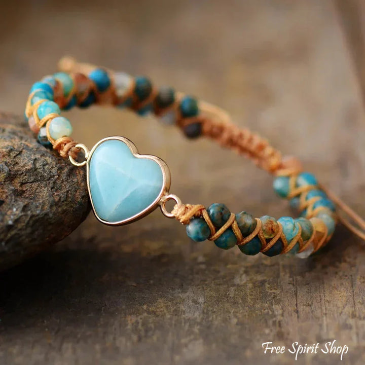 Gloria | Amazonite Heart Bead