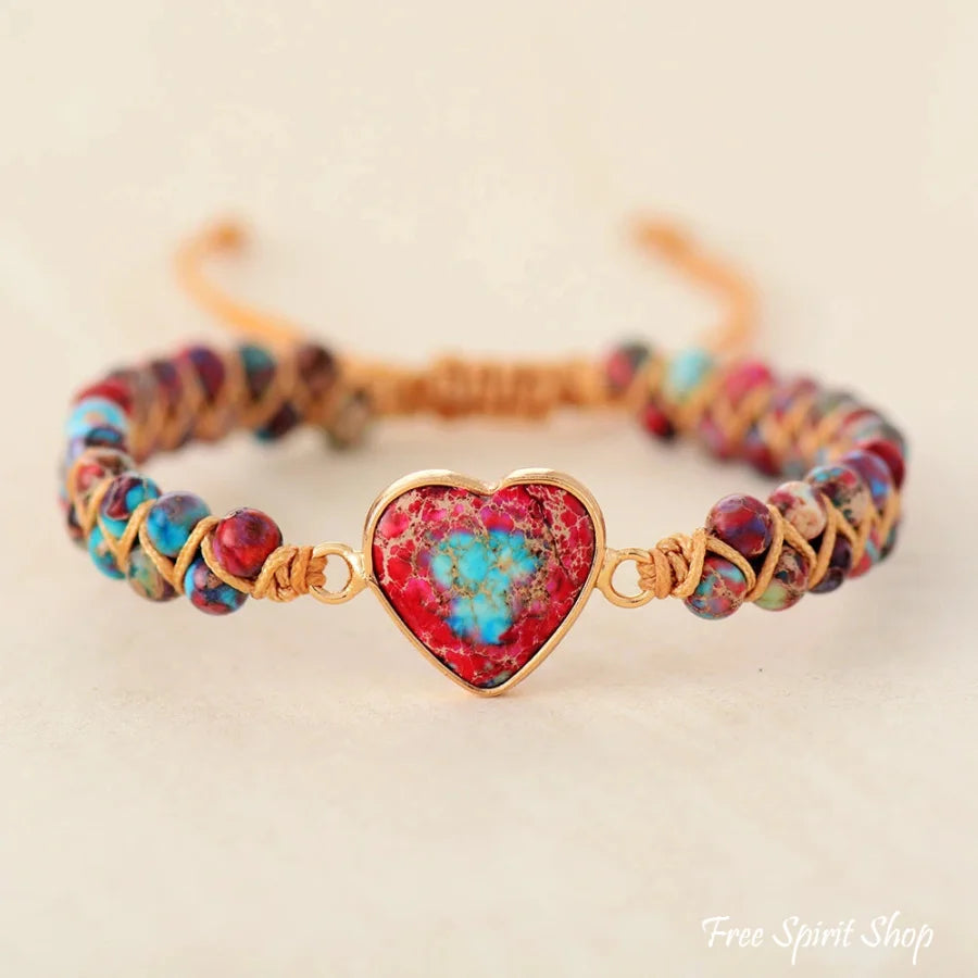 Chloe | Handmade Imperial Jasper Heart Beaded