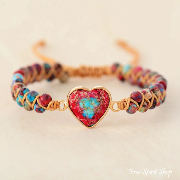Chloe | Handmade Imperial Jasper Heart Beaded