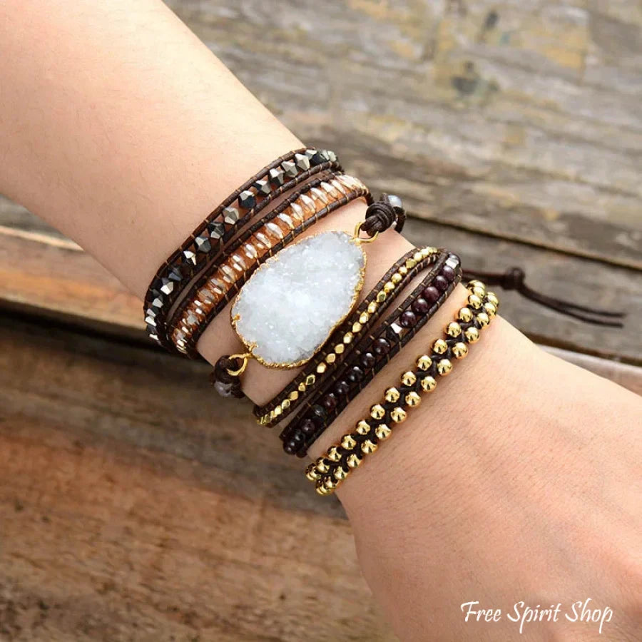 Blake | Handmade White Druzy & Crystal