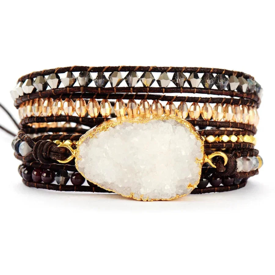 Blake | Handmade White Druzy & Crystal