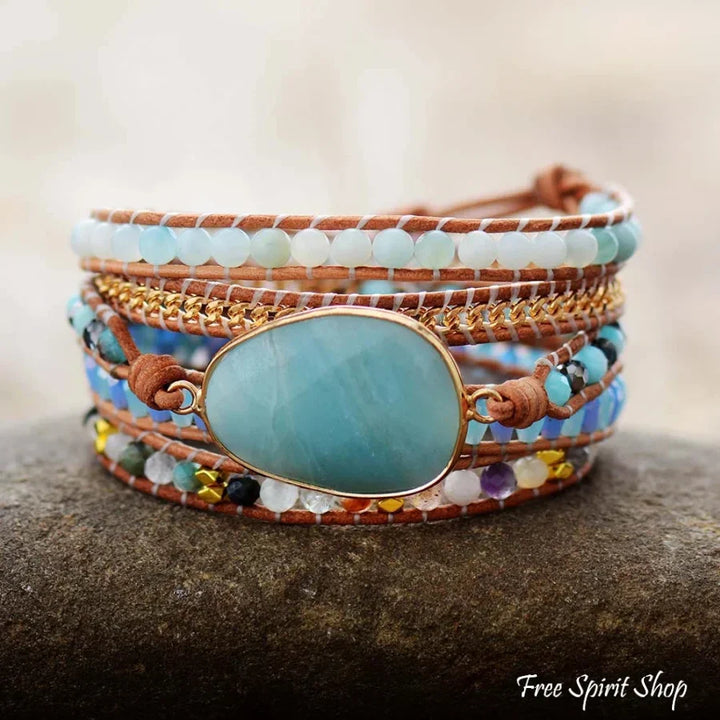 Anna | Amazonite & Gold Chain Bead