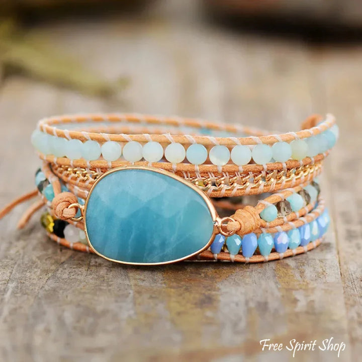 Anna | Amazonite & Gold Chain Bead
