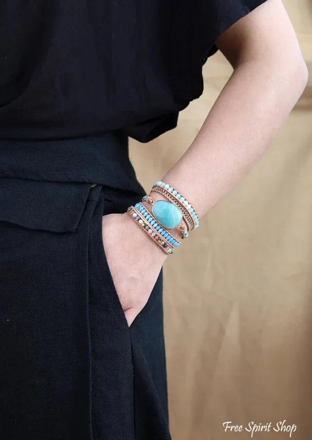 Anna | Amazonite & Gold Chain Bead